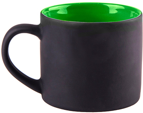 Кружка YASNA с покрытием SOFT-TOUCH, черный с зеленым, 310 мл, фарфор (H23506/15)