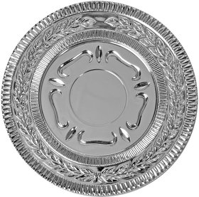 H6640/47 - Медаль наградная "Серебро"; серебристый; 12х12х2,2 см; D=8,7 см; металл, дерево, стекло; лазерная гр