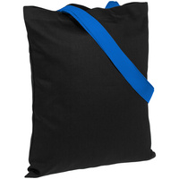 Холщовая сумка BrighTone, черная с ярко-синими ручками (P10766.38)